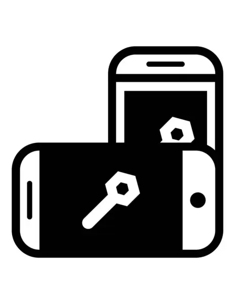 Dos Smartphones Icono Vector Ilustración — Archivo Imágenes Vectoriales