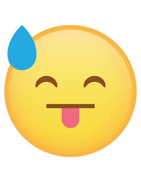 Emoji Plochá Ikona Vektorová Ilustrace — Stockový vektor