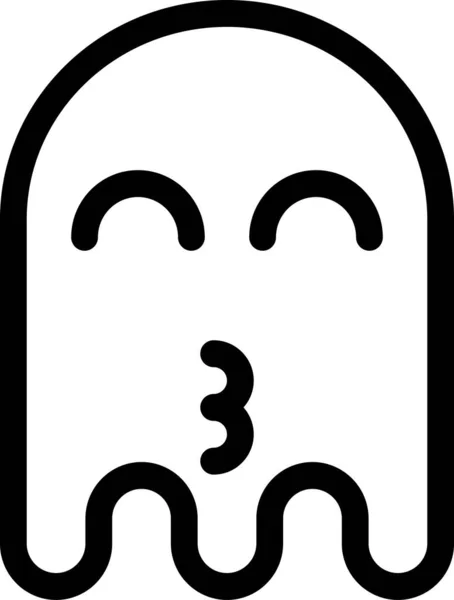 Ghost Emoji Flat Icon Vector Illustration — Stock Vector