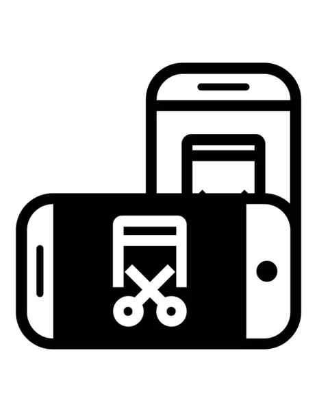 Zwei Smartphones Icon Vector Illustration — Stockvektor