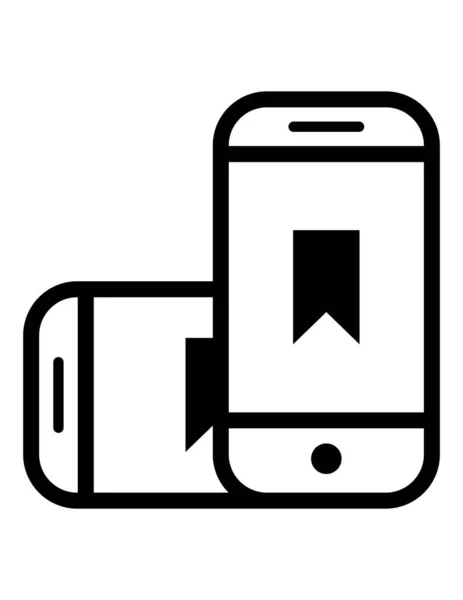 Dos Smartphones Icono Vector Ilustración — Vector de stock