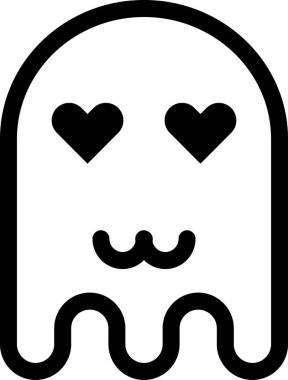 hayalet emoji düz ikon vektör çizimi