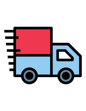 dağıtım kamyonu vektör simgesi