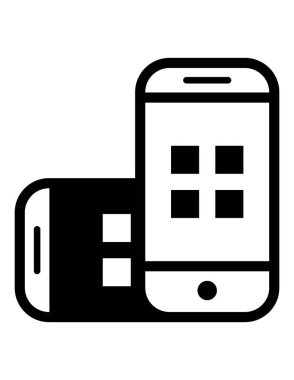 iki akıllı telefon simgesi vektör illüstrasyonu