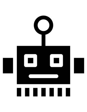 robot düz vektör simgesi