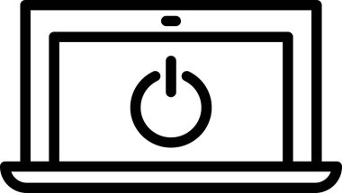 dizüstü bilgisayar düz ikon vektör çizimi