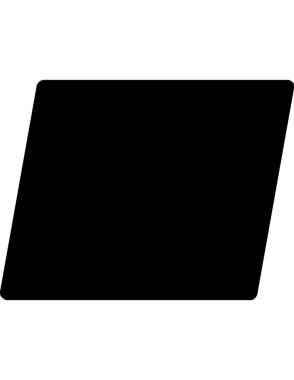 Beyaz arkaplanda geometrik şekil simgesi.