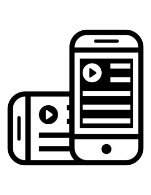 iki akıllı telefon simgesi vektör illüstrasyonu