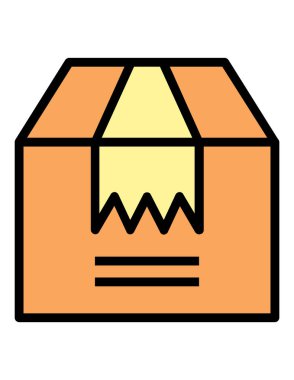 karton kutu vektör simgesi