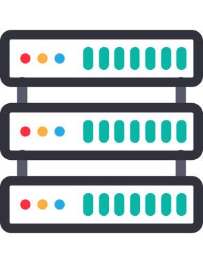 Sunucu Düz Vektör Simgesi