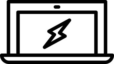 dizüstü bilgisayar düz ikon vektör çizimi