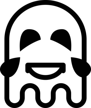 hayalet emoji düz ikon vektör çizimi