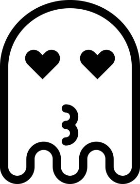 hayalet emoji düz ikon vektör çizimi