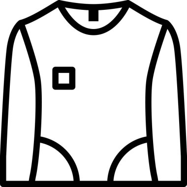 Uzun kollu düz simge vektör çizimi