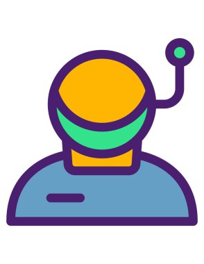 uzay astronotu düz vektör simgesi