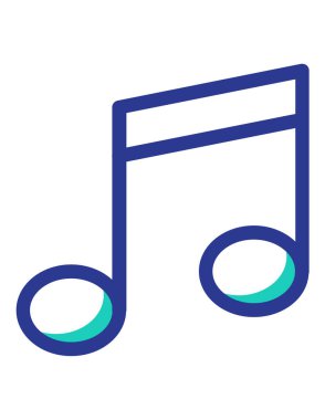 müzik nota simgesi, vektör illüstrasyonu