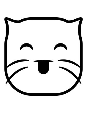 kedi emoji yassı ikon vektör çizimi