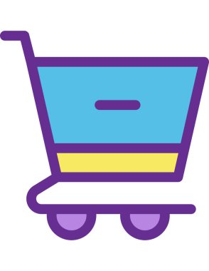 çevrimiçi alışveriş düz simgesi vektör illüstrasyonu