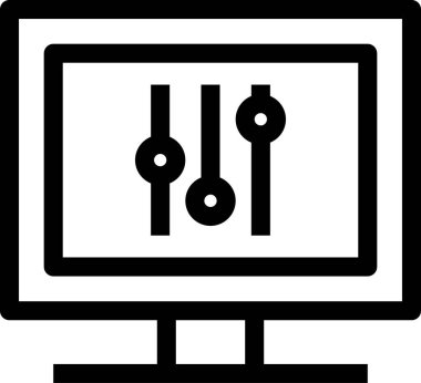 Düz ekran vektör resimlemesini izle