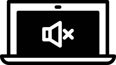 dizüstü bilgisayar düz ikon vektör çizimi