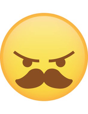 kızgın tepki emoji simgesi vektör illüstrasyonu