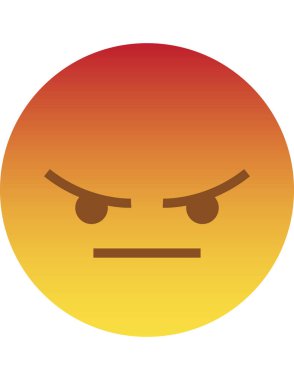 kızgın tepki emoji simgesi vektör illüstrasyonu