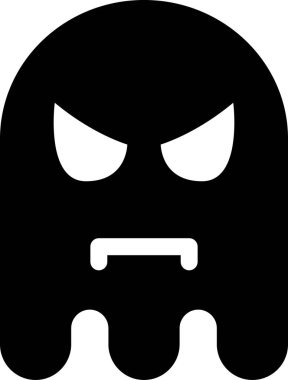 hayalet emoji düz ikon vektör çizimi