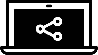 dizüstü bilgisayar düz ikon vektör çizimi