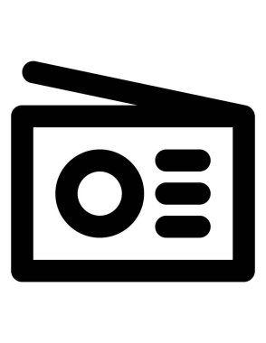 radyo yassı ikon vektör çizimi