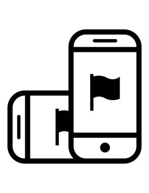 iki akıllı telefon simgesi vektör illüstrasyonu