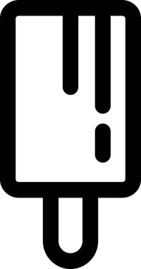 Dondurma yassı ikon vektör çizimi