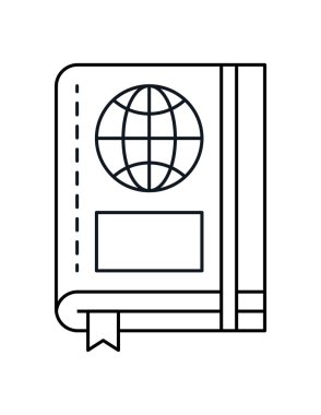 Modern eğitim simgesinin çizgi sanat vektör illüstrasyonu