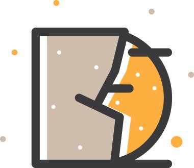 Kaya taşı düz ikon vektör çizimi