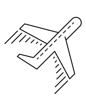 Çizgi film uçak simgesinin vektör çizimi