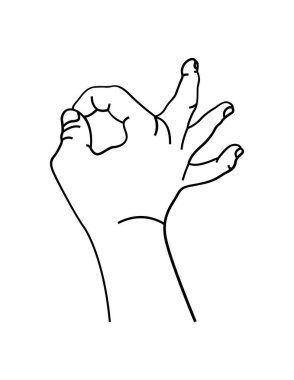 El hareketi simgesi vektör illüstrasyon grafik tasarımı