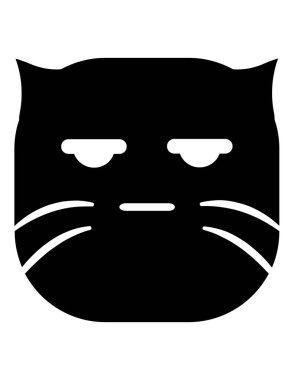 kedi emoji yassı ikon vektör çizimi