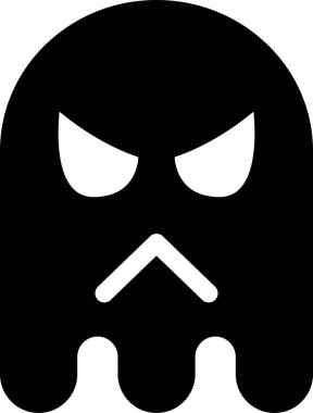 hayalet emoji düz ikon vektör çizimi