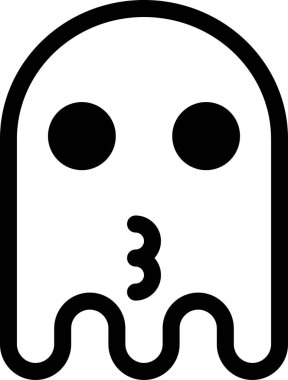 hayalet emoji düz ikon vektör çizimi