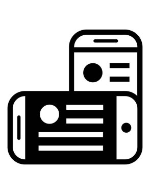 iki akıllı telefon simgesi vektör illüstrasyonu