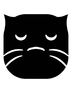 kedi emoji yassı ikon vektör çizimi