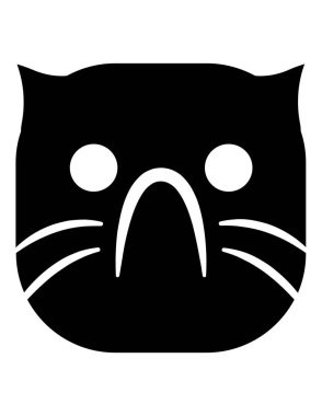kedi emoji yassı ikon vektör çizimi