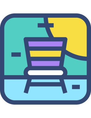 mobilya yassı ikon vektör illüstrasyonu