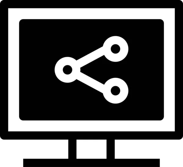 Monitor Ploché Ikony Ikony Vektoru Obrazovky — Stockový vektor