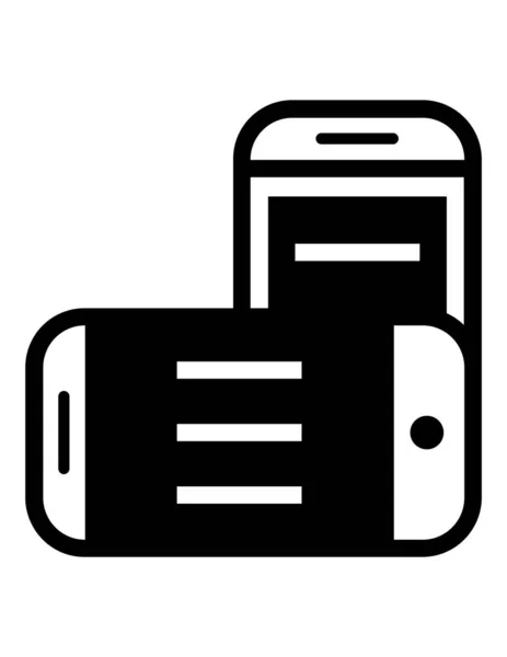 Due Smartphone Icona Vettoriale Illustrazione — Vettoriale Stock