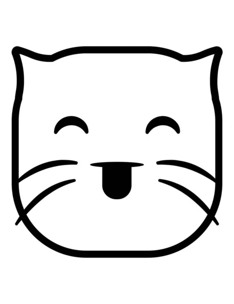 Cat Emoji Flat Icon Vector Illustration — Stock Vector