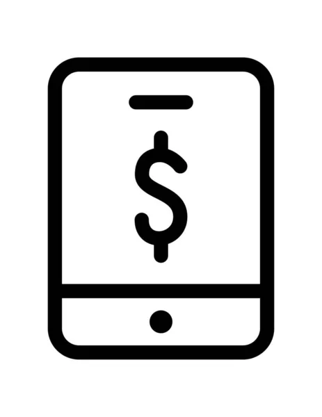 Dollar Lijn Vector Pictogram — Stockvector