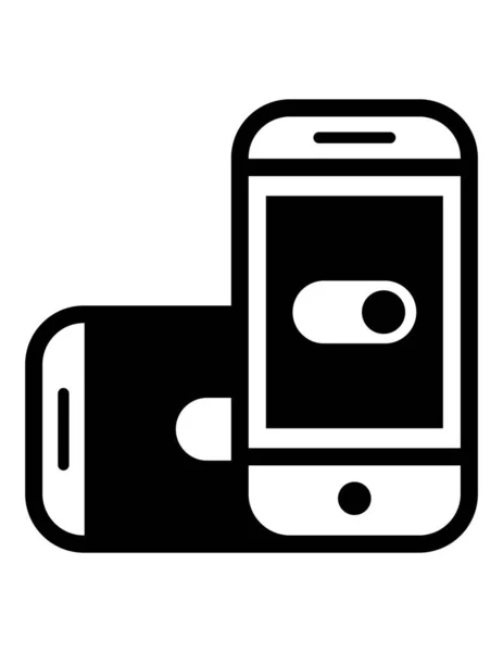 Dois Smartphones Ícone Vetor Ilustração —  Vetores de Stock