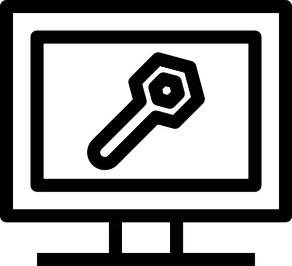 Monitor Bildschirm Flache Symbol Vektor Illustration — Stockvektor