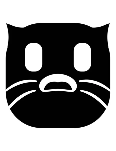Απεικόνιση Διάνυσμα Εικονιδίου Emoji Γάτα Επίπεδη — Διανυσματικό Αρχείο