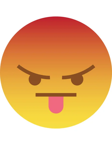 Enojado Reaccionar Emoji Icono Vector Ilustración — Archivo Imágenes Vectoriales